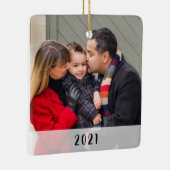 Aangepast 2-zijdig Eenvoudige kerstfoto's Keramisch Ornament (Rechts)