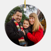 Aangepast, 2-zijdig, foto met rood kerstfeest keramisch ornament (Achterkant)