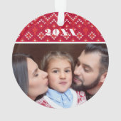 Aangepast 2-zijdig fotografie noords kerstfeest ornament (achterkant)