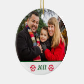 Aangepast 2-zijdig fotosnowflake kerstmis keramisch ornament (Rechts)