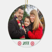 Aangepast 2-zijdig fotosnowflake kerstmis keramisch ornament (Links)