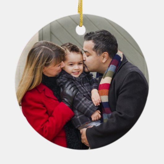 Aangepast 2-zijdig fotosnowflake kerstmis keramisch ornament (Achterkant)