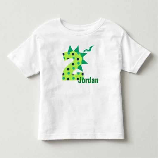 Aangepast 2e verjaardag Shirt Dinosaur (Voorkant)