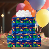 Aangepast 2e verjaardag van het bouwvoertuig voor cadeaupapier