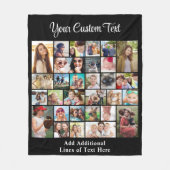 Aangepast 30 fotocollage zwart fleece deken (Voorkant)