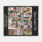 Aangepast 30 fotocollage zwart fleece deken (Voorkant (Horizontaal))