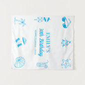 Aangepast 30e 40e 50e strand thema verjaardagsfees wandkleed (Voorkant (horizontaal))