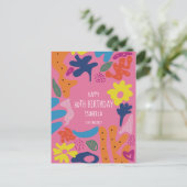aangepast 30e verjaardag roze modern kleurrijk bri briefkaart (Staand voorkant)