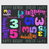 Aangepast 35th Birthday POP Wrapping Paper Cadeaupapier (Vlak)