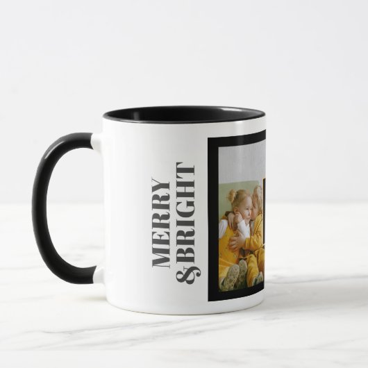 Aangepast 3 Familie Fotocollage - Kerstmis Mok (Links)