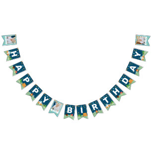 Aangepast 3 Foto Camping Birthday Camp Out Party Vlaggetjes