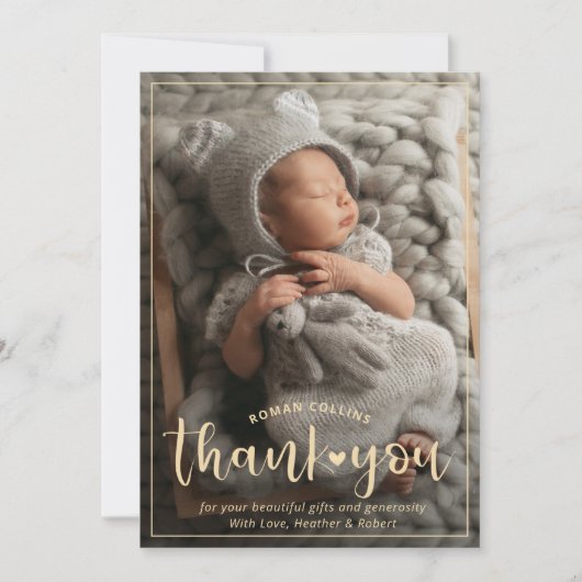 Aangepast 3 Foto Classy Hartelijk dank voor de aan Feestdagenkaart (Voorkant)