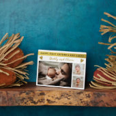 Aangepast 3 Foto Collage Happy First Vaderdag Fotoplaat (Zijkant)