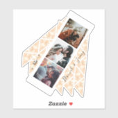 Aangepast 3 Foto Collage Roos Gold Marble gift Sticker (Vel)