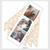 Aangepast 3 Foto Collage Roos Gold Marble gift Sticker (Vel)