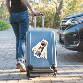 Aangepast 3 Foto Collage Roos Gold Marble gift Sticker (Koffer Insitu)