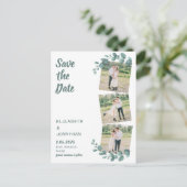 Aangepast 3 Foto Eucalyptus Weddenschap opslaan Da Briefkaart (Staand voorkant)