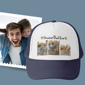 Aangepast 3 Foto Groest Pap Ever Vaderdag Kaart Trucker Pet