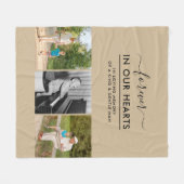 Aangepast 3 Foto in Loving Memory Beige Fleece Deken (Voorkant (Horizontaal))