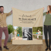Aangepast 3 Foto in Loving Memory Beige Fleece Deken