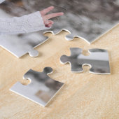 Aangepast / 3 foto-inkollage blauwe groene rand legpuzzel (Zijkant)