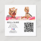 Aangepast 3 Foto Modern Pet Influencer Sociale Med Vierkante Visitekaartje (Achterkant)