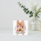 Aangepast 3 Foto Modern Pet Influencer Sociale Med Vierkante Visitekaartje (Staand voorkant)
