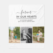 Aangepast 3-foto wit bij liefhebbend geheugen fleece deken (Voorkant)