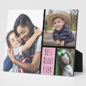 Aangepast 3 Fotocollage Beste tante ooit Fotoplaat (Zijkant)