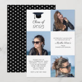 Aangepast 3 Fotocollage klasse Afstuderen Uitnodig Kaart (Voorkant / Achterkant)