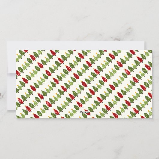 Aangepast 3 fotocollage met kerstbomen feestdagenkaart (Achterkant)