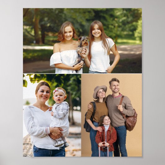 Aangepast 3 fotocollage poster (Voorkant)