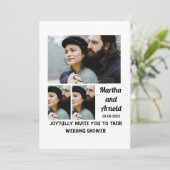 Aangepast 3 Fotocollage voor bruiloft Kaart (Staand voorkant)