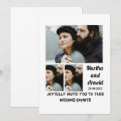 Aangepast 3 Fotocollage voor bruiloft Kaart (Voorkant / Achterkant)