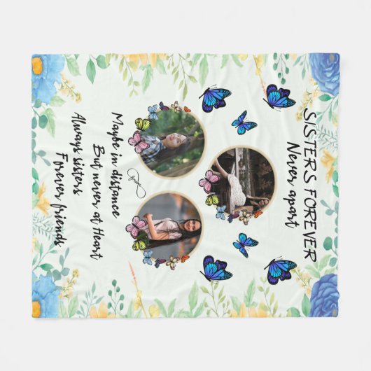 Aangepast 3 Fotocollage zuster Forever Fleece Deken (Voorkant (Horizontaal))