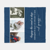 Aangepast 3 fotoraster in het liefdevol geheugen fleece deken (Voorkant (Horizontaal))