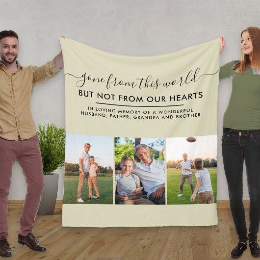 Aangepast 3 fotoraster voor het houden van geheuge fleece deken