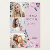 Aangepast 3 Fotoroze Floral 2023 Planner (Voorkant)