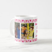 Aangepast 3 foto's en tekst - Roze Waterverf grenz Koffiemok (Voorkant links)