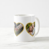 Aangepast 3 foto's heten Faux Gold Border Koffiemok (Voorkant rechts)