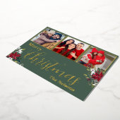 Aangepast 3 kerstfoto's folie feestdagenkaart (Gedraaid)