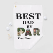 Aangepast 3 letters vormgeving foto Beste vader, p Golfhanddoek (Insitu)