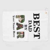 Aangepast 3 letters vormgeving foto Beste vader, p Golfhanddoek (Horizontaal)