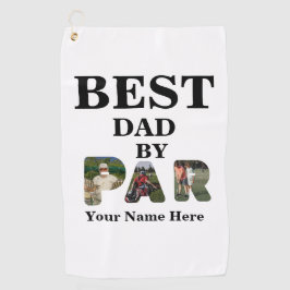 Aangepast 3 letters vormgeving foto Beste vader, p Golfhanddoek