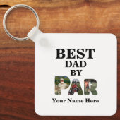 Aangepast 3 letters vormgeving foto Beste vader, p Sleutelhanger (Voorkant)