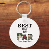 Aangepast 3 letters vormgeving foto Beste vader, p Sleutelhanger (Voorkant)