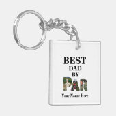 Aangepast 3 letters vormgeving foto Beste vader, p Sleutelhanger (Voorkant Links)