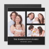 Aangepast 3 secties Familie Foto Collage Black Lij (Voorkant / Achterkant)