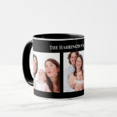 Aangepast 3 secties Familie Foto Collage Black Lij Mok (Voorkant links)