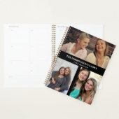 Aangepast 3 secties Familie Foto Collage Black Lij Planner (Display)